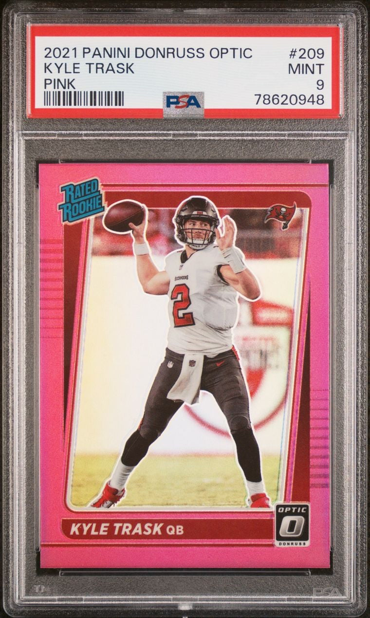 2021 Donruss optic Pink Kyle Trask PSA 9