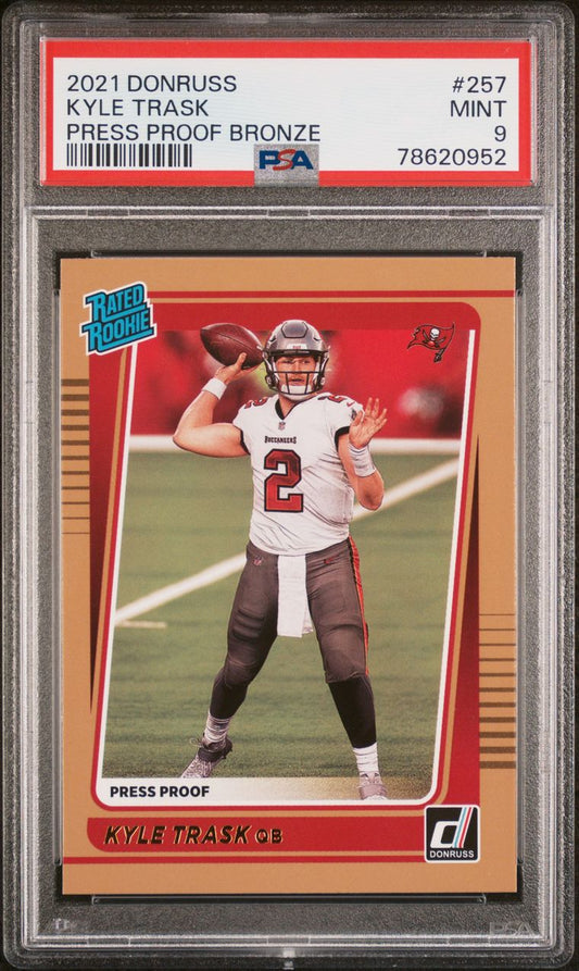 2021 Donruss Press Proof Bronze Kyle Trask PSA 9