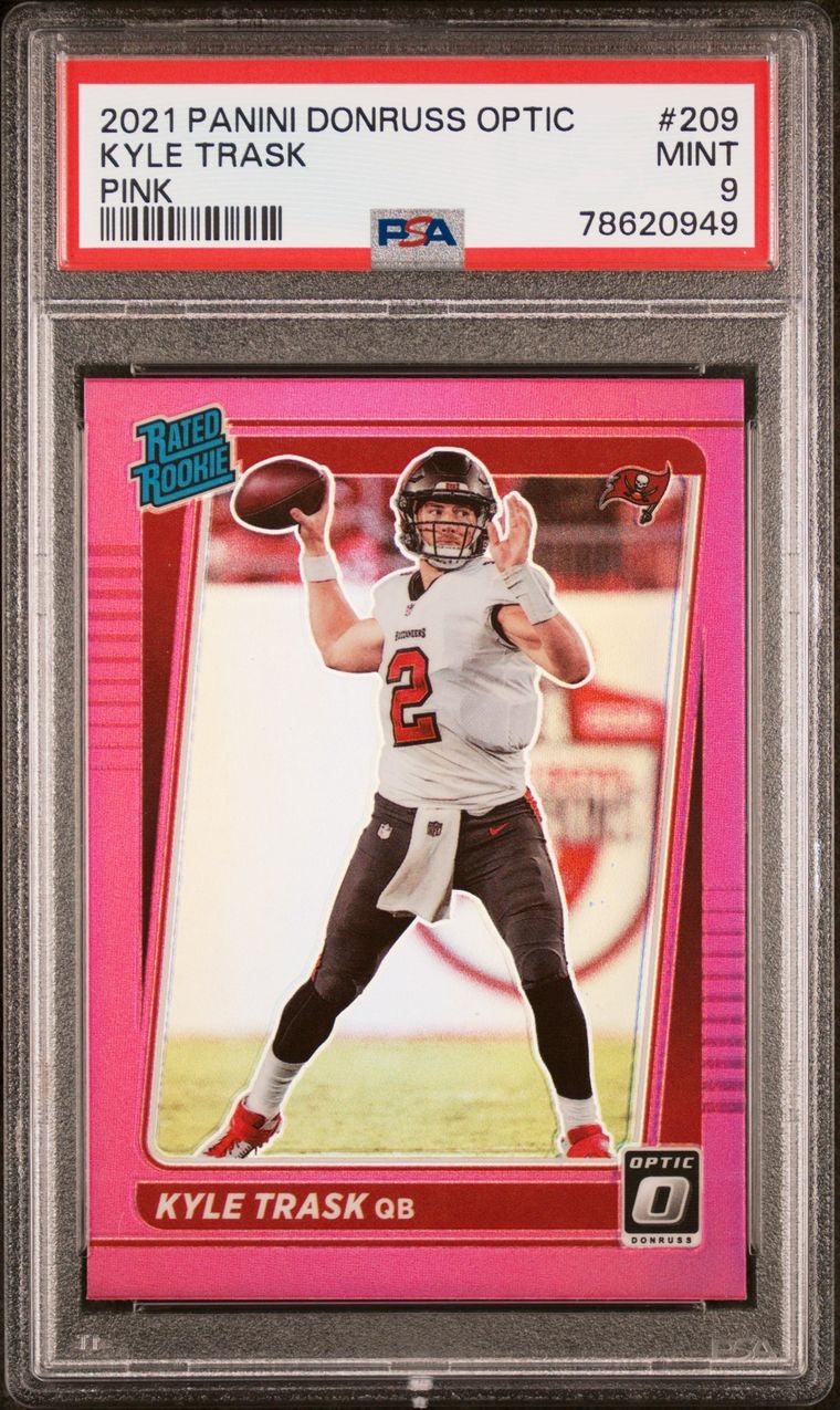 2021 Donruss optic Pink Kyle Trask PSA 9