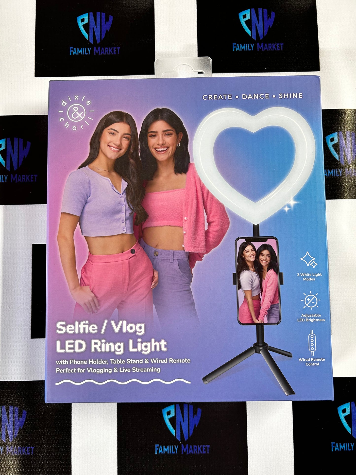 Selfie/Vlog LED Ring Light Heart Shape