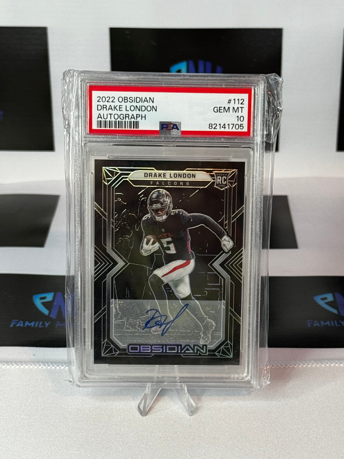 2022 Obsidian Auto /199 Drake London PSA 10