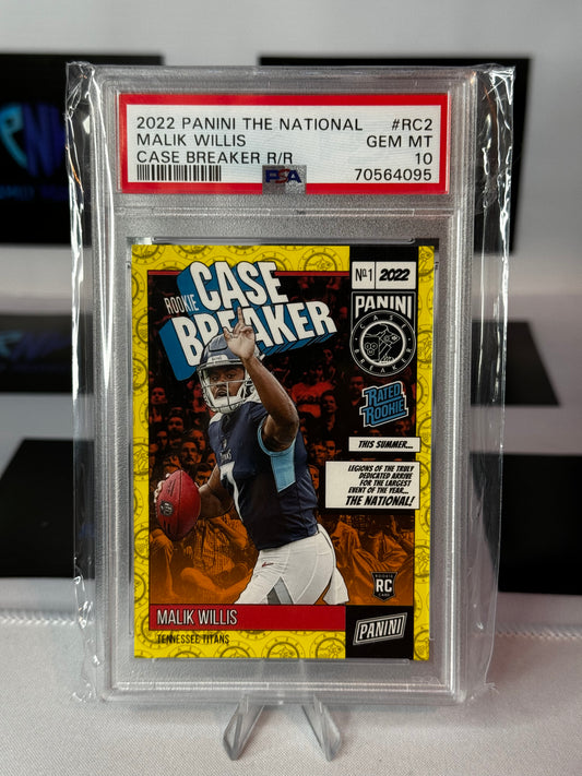 2022 Panini The National Case Breakers Rated Rookie /99 Malik Willis PSA 10