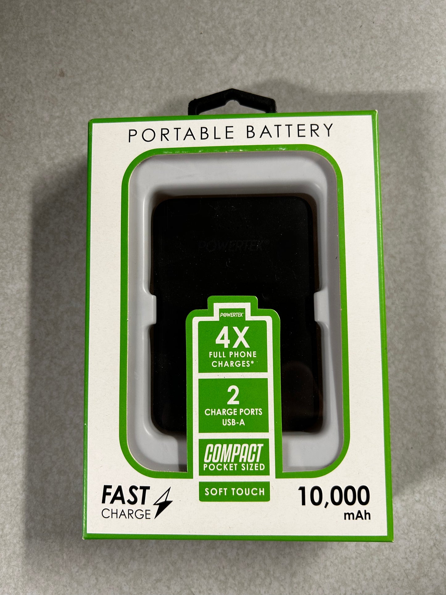 Powertek Compact Portable Battery 10,000 mAh Fast Charging