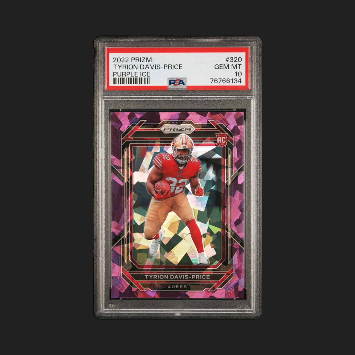 2022 Prizm Purple Ice Tyrion Davis-Price /225 #320 PSA 10