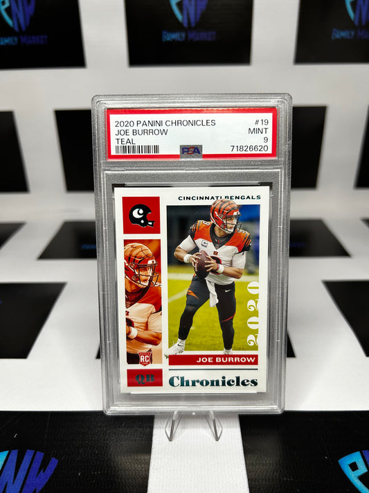 2020 Chronicles Teal Joe Burrow #19 PSA 9