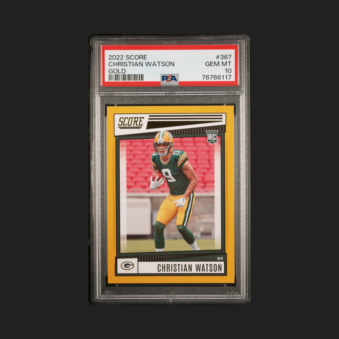 2022 Score Gold Christian Watson #367 PSA 10